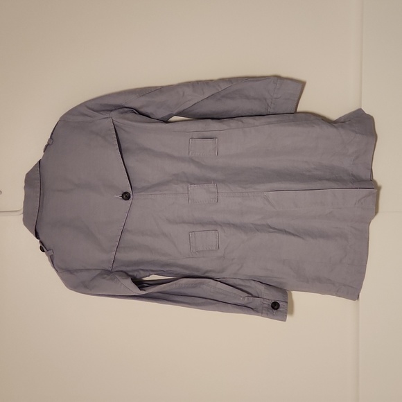 CAbi Jacket Womens Small Tanner Linen Button Front Trench Coat Lavender S - Picture 3 of 7